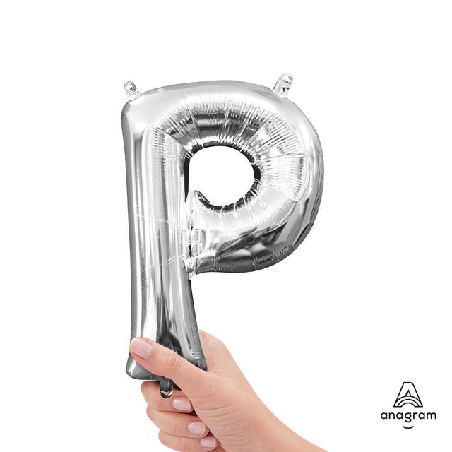 Foil Balloon Letter P Silver 16 Inch