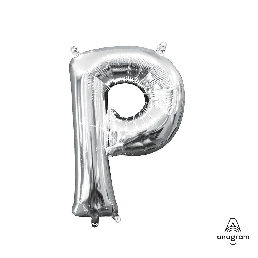 Foil Balloon Letter P Silver 16 Inch