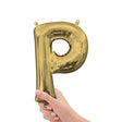 Foil Balloon Letter P White Gold