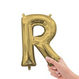 Foil Balloon Letter R White Gold