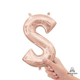 Foil Balloon Letter S Rose Gold 16 Inch