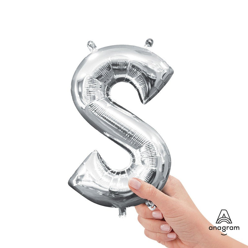 Foil Balloon Letter S Silver 16 Inch