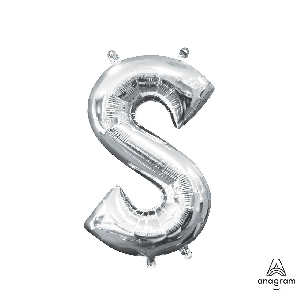 Foil Balloon Letter S Silver 16 Inch