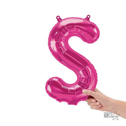 Foil Balloon Letter S Magenta Air-Fill Only