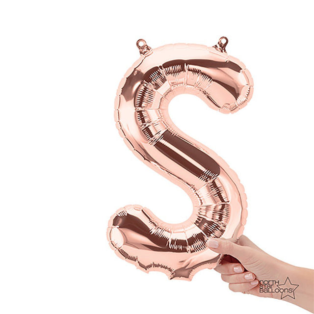 Foil Balloon Letter S Rose Gold 16 Inch