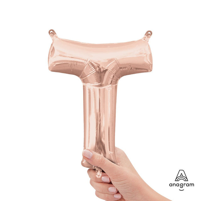 Foil Balloon Letter T Rose Gold