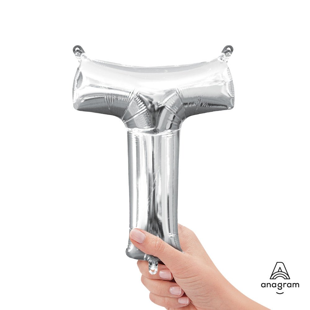 Foil Balloon Letter T Silver 16 Inch