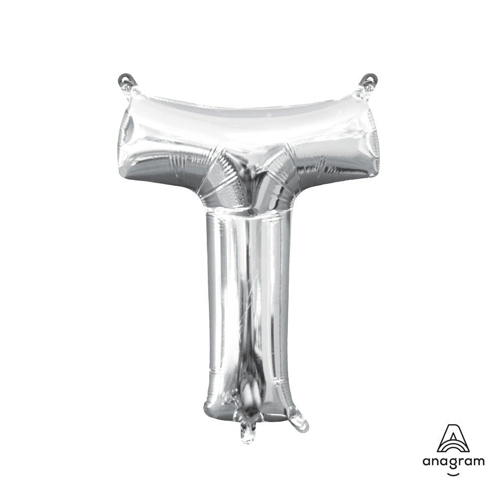 Foil Balloon Letter T Silver 16 Inch