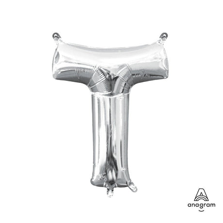 Foil Balloon Letter T Silver 16 Inch