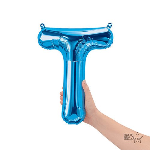 Foil Balloon Letter T Blue Air-Fill Only