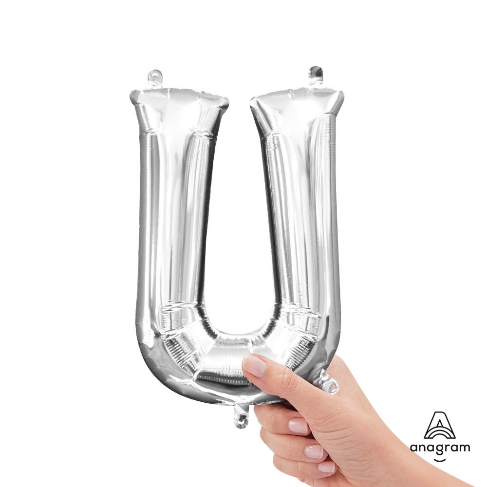 Foil Letter U Silver Balloon