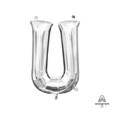 Foil Letter U Silver Balloon