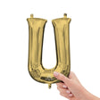 Foil Balloon Letter U White Gold