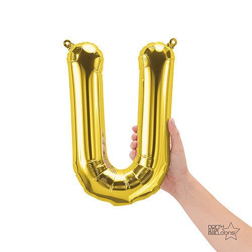 Foil Balloon Letter U Gold