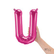 Foil Balloon Letter U Magenta