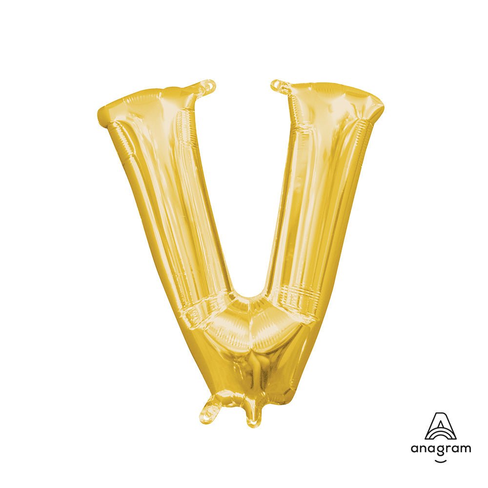 Foil Letter V Gold Balloon