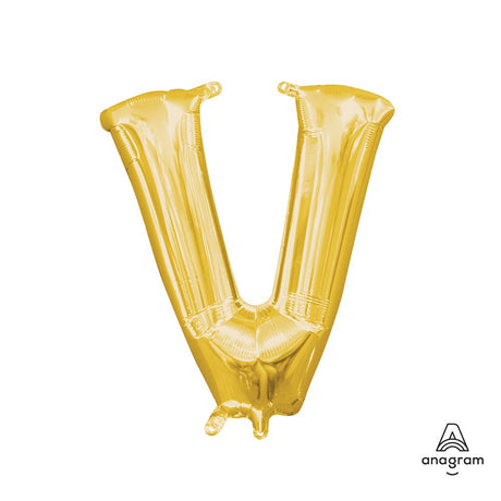 Foil Letter V Gold Balloon