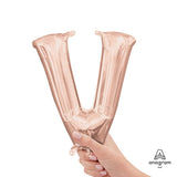 Foil Letter V Balloon Rose Gold 16 Inch