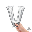 Letter V Silver Foil Balloon