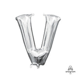 Letter V Silver Foil Balloon
