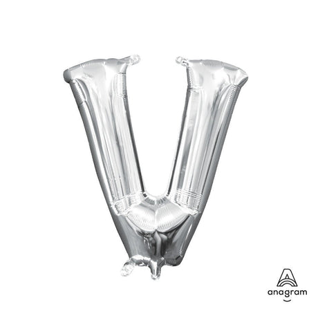 Letter V Silver Foil Balloon
