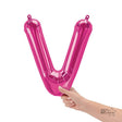 Foil Balloon Letter V Magenta 16 Inch
