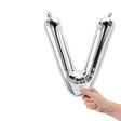 Foil Balloon Letter V Silver 16 Inch