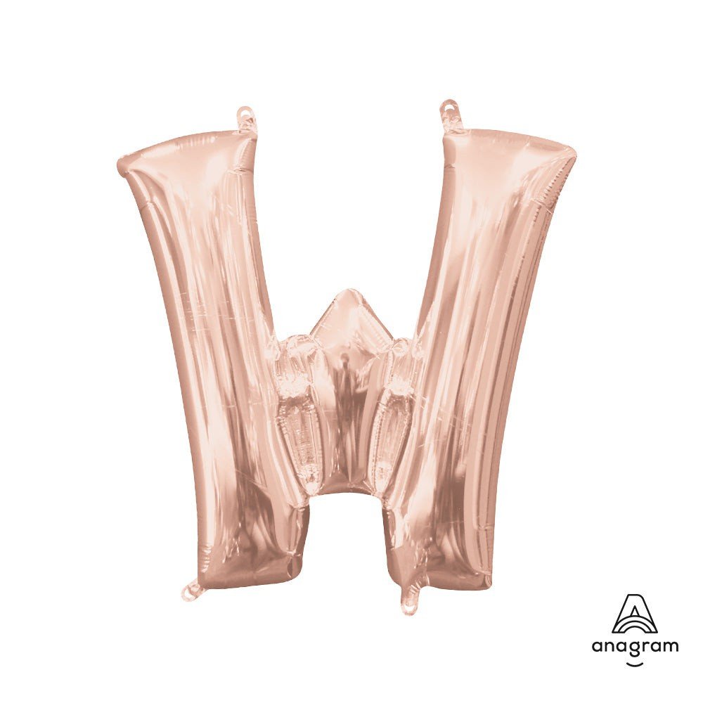 Foil Balloon Letter W Rose Gold
