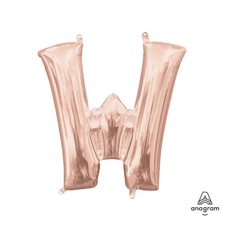 Foil Balloon Letter W Rose Gold