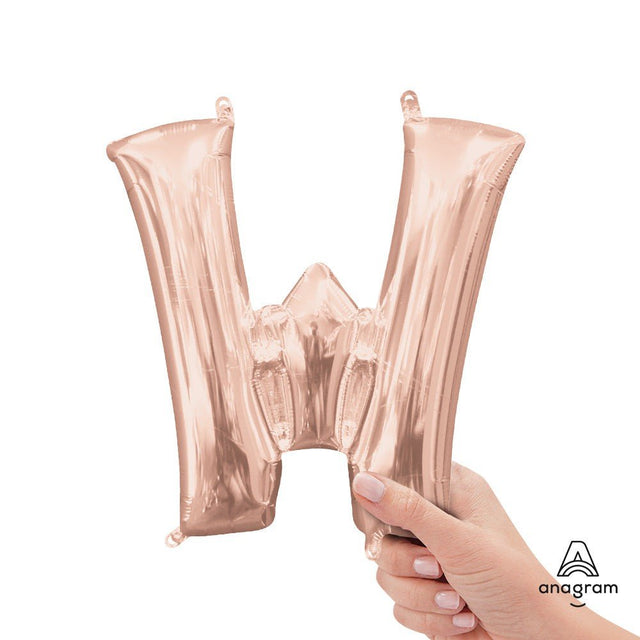 Foil Balloon Letter W Rose Gold