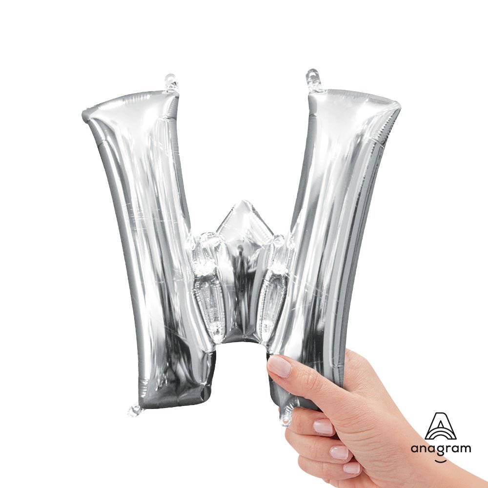 Foil Balloon Letter W Silver 16 Inch