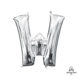 Foil Balloon Letter W Silver 16 Inch