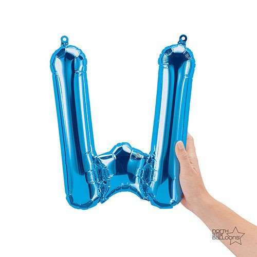 Letter W Blue Foil Balloon
