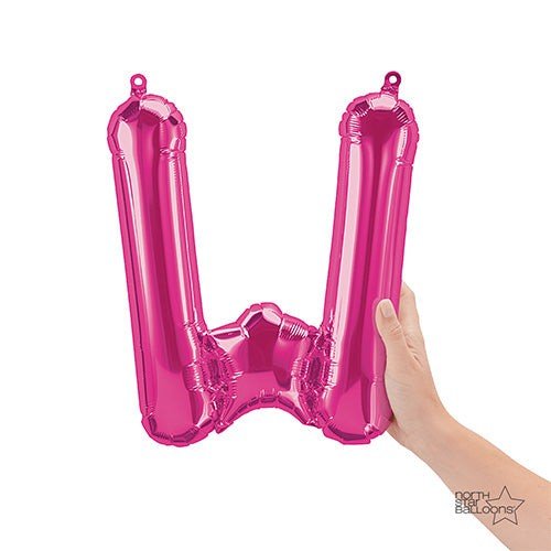 Foil Balloon Letter W Magenta