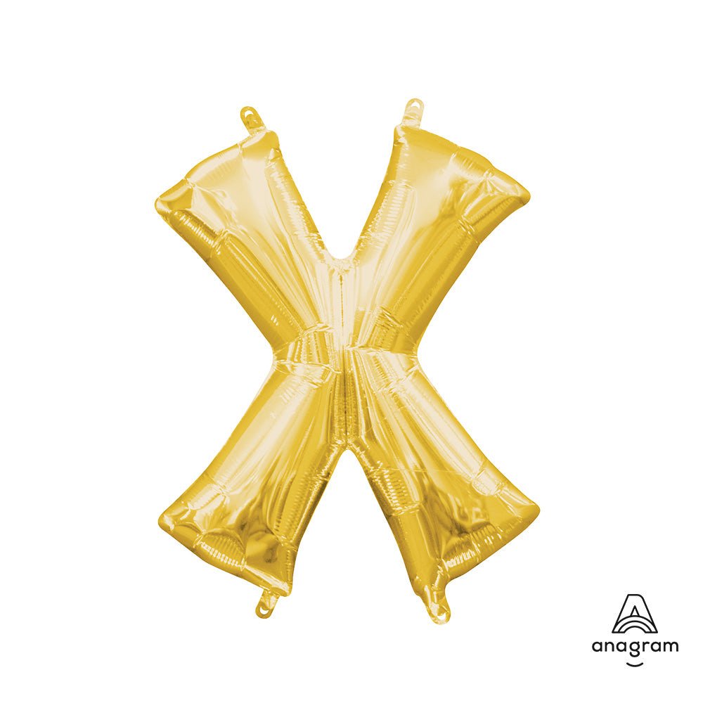 Foil Letter X Gold Balloon 16 Inch