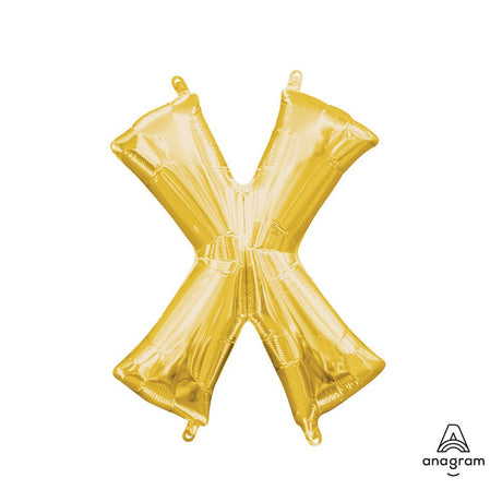 Foil Letter X Gold Balloon 16 Inch