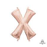 Foil Balloon Letter X Rose Gold
