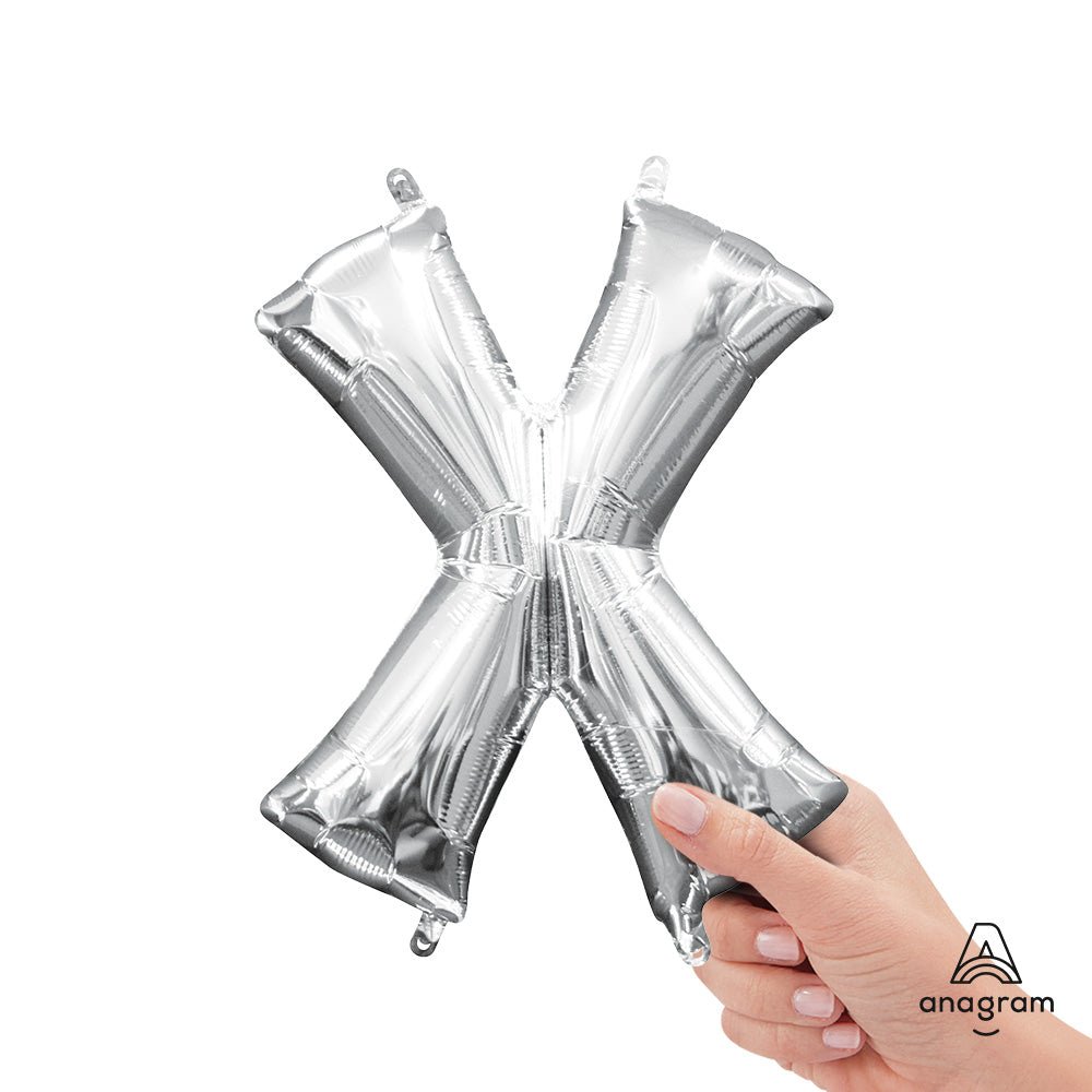 Foil Balloon Letter X Silver
