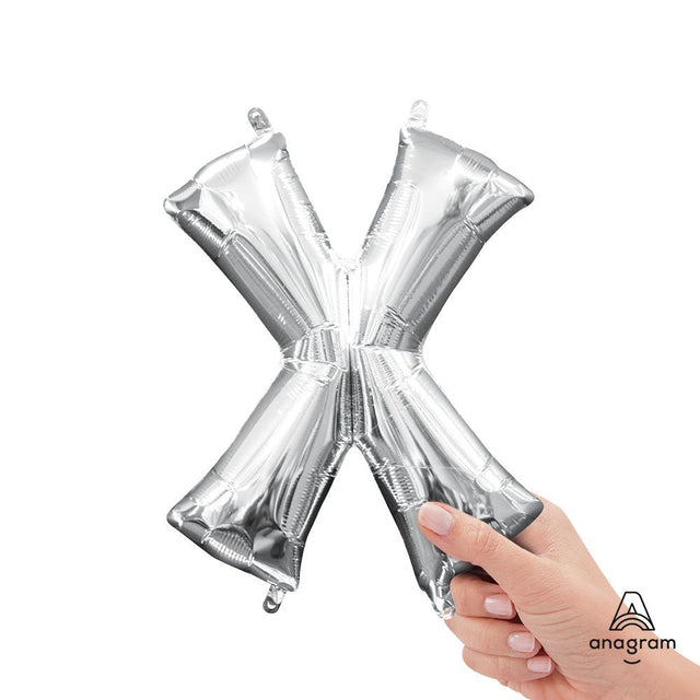 Foil Balloon Letter X Silver
