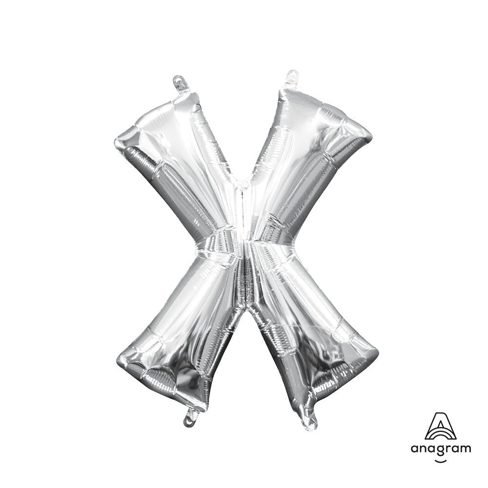 Foil Balloon Letter X Silver