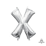 Foil Balloon Letter X Silver