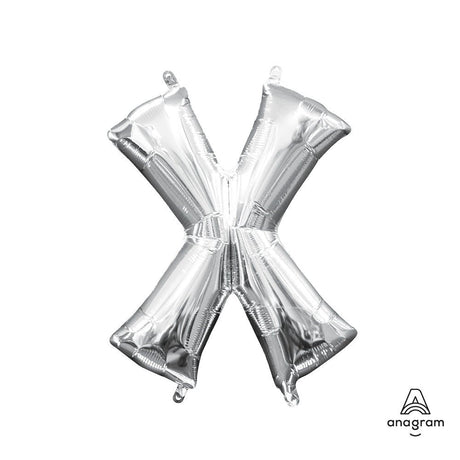 Foil Balloon Letter X Silver