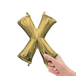 Foil Balloon Letter X White Gold