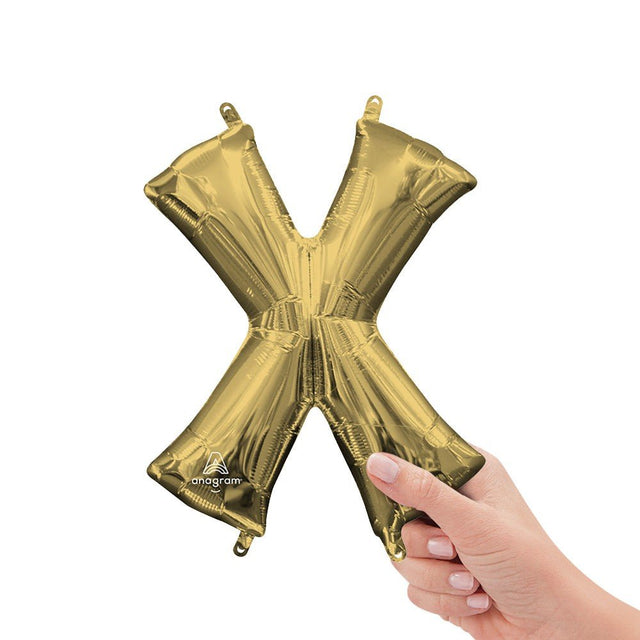 Foil Balloon Letter X White Gold