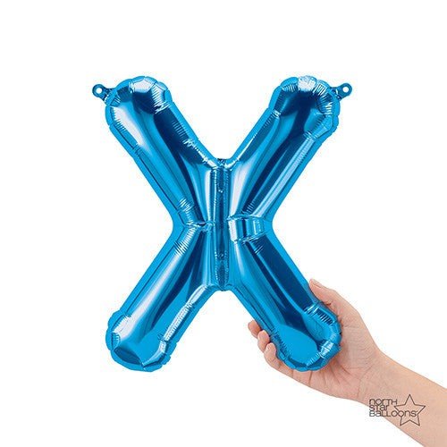 Foil Balloon Letter X Blue Air-Fill Only