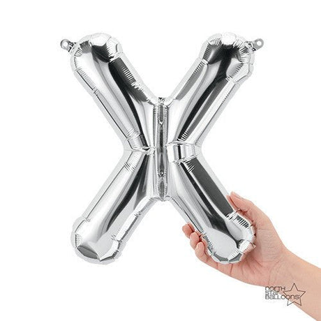 Foil Balloon Letter X Silver Air-Fill Only
