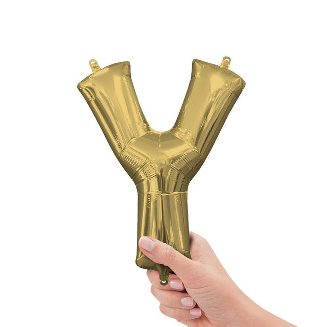 Foil Balloon Letter Y White Gold