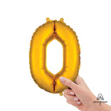 Gold Foil Number 0 Balloon