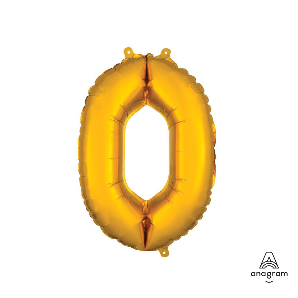 Gold Foil Number 0 Balloon