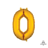 Gold Foil Number 0 Balloon